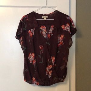 Sheer Lucky Brand Blouse with floral print